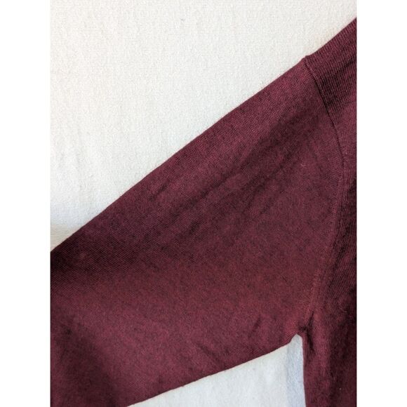 Peter Millar V-Neck Merino Wool Sweater Maroon Men's Size Medium - Picture 6 of 10